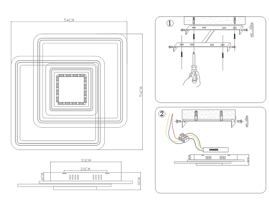FA261 WH белый 112W 540*540*80 (ПДУ РАДИО 2.4)